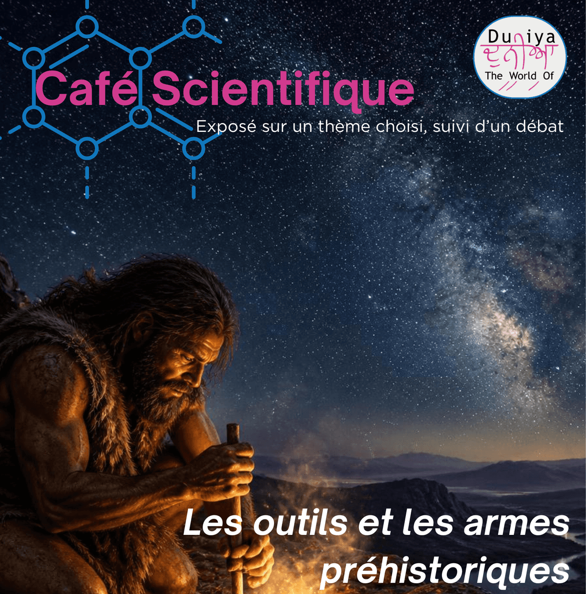 Illustration de l'événement : CAFÉ SCIENTIFIQUE : LES OUTILS ET LES ARMES PRÉHISTORIQUES