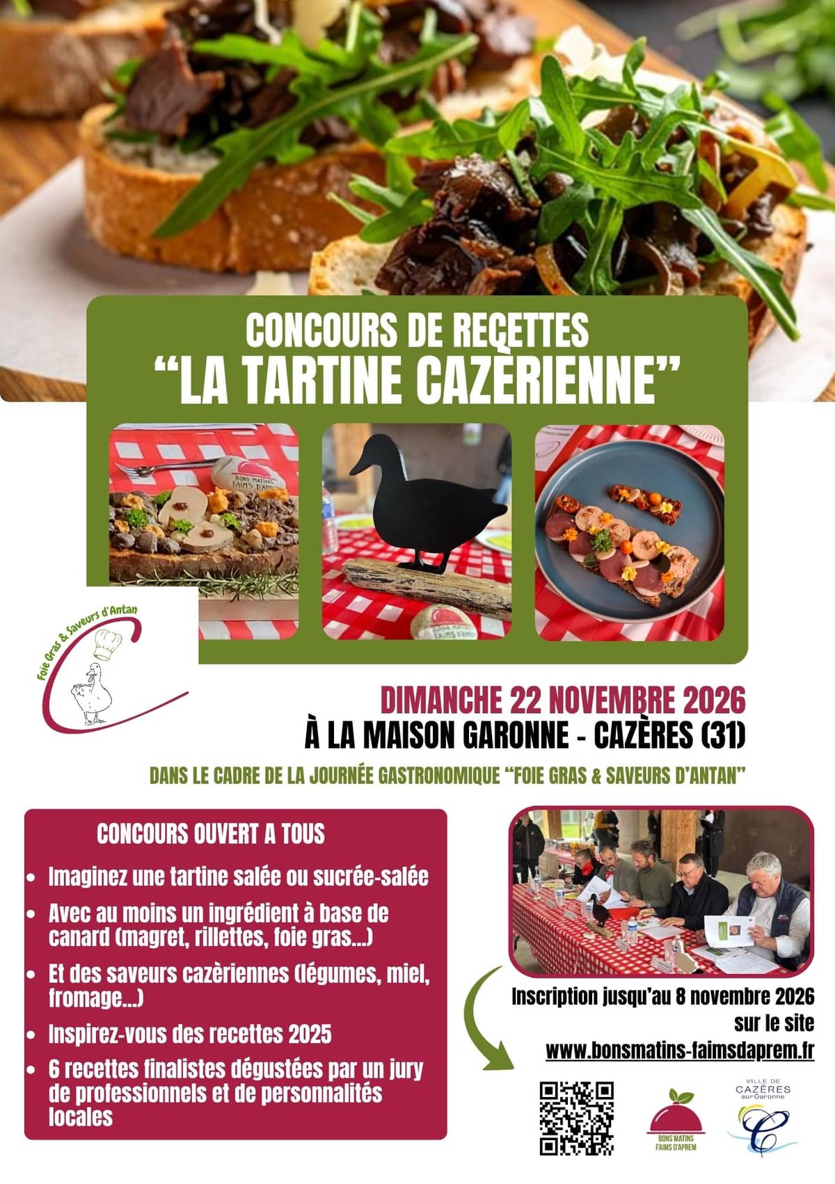 Illustration de l'événement : CONCOURS DE RECETTES "LA TARTINE CAZÈRIENNE"
