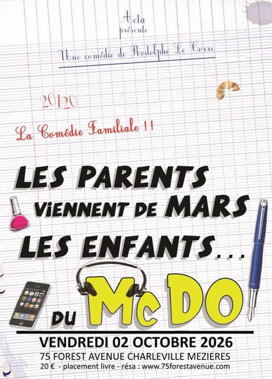Illustration de l'événement : Théâtre : Les parents viennent de Mars, les enfants viennent du Mc Do : Chez Papa !