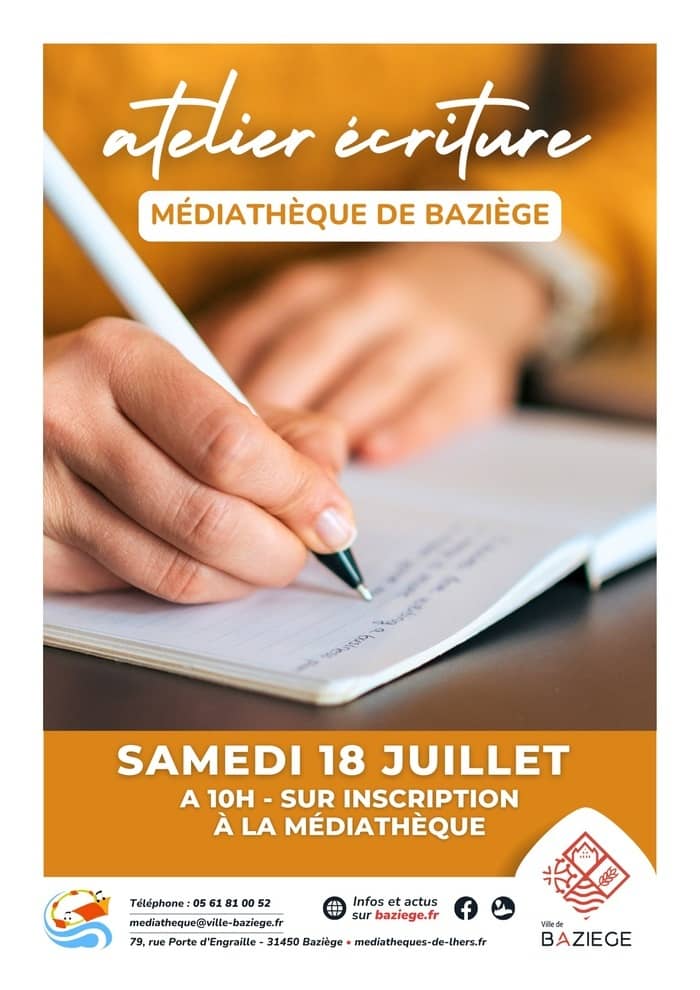 Illustration de l'événement : Atelier d'écriture à la Médiathèque de Baziège