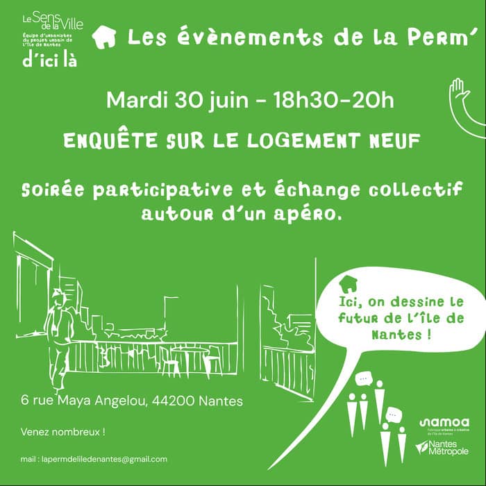 Illustration de l'événement : Soirée participative : enquête sur le logement neuf.