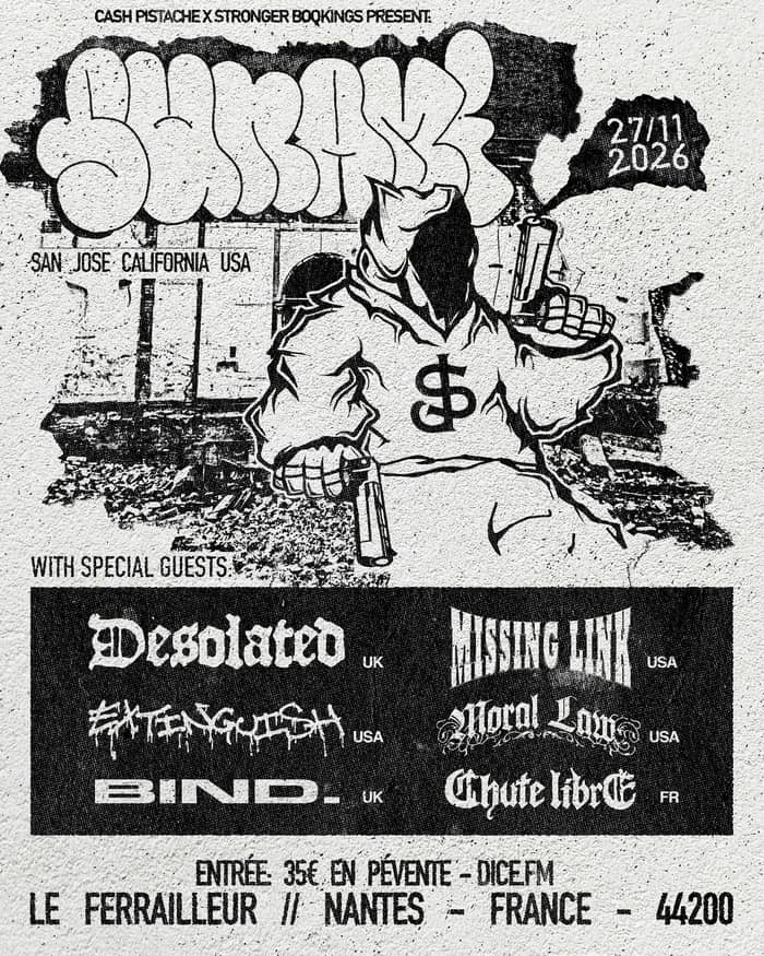 Illustration de l'événement : Sunami + Desolated + Missing Link + Extinguish + Moral + Bind. + Chute libre