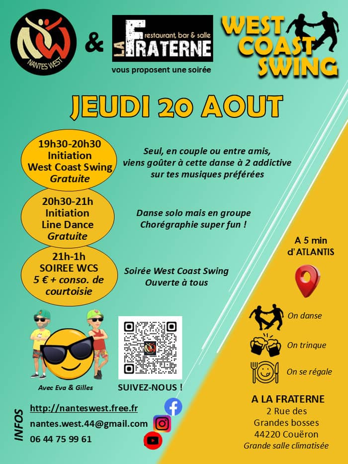 Illustration de l'événement : Initiations West Coast Swing & Line Dance + Soirée WCS