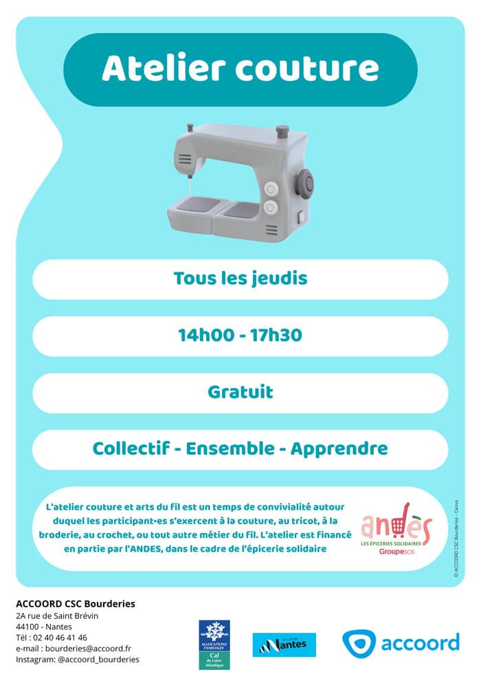 Illustration de l'événement : Atelier couture et arts du fil