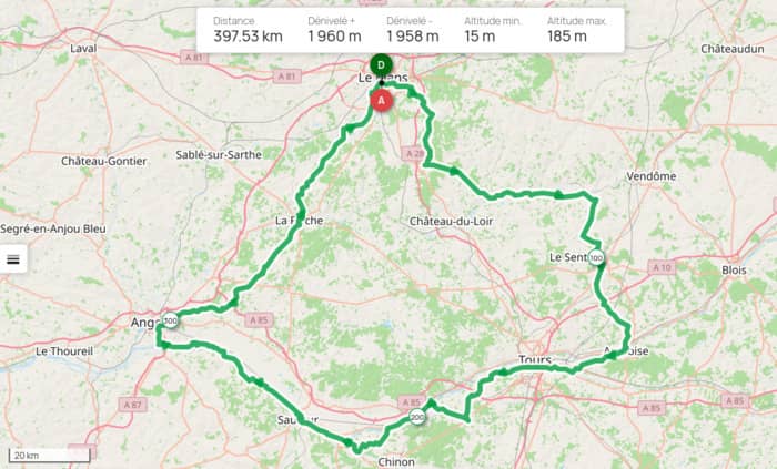 Illustration de l'événement : Rando vélo Le Mans - Tours - Angers