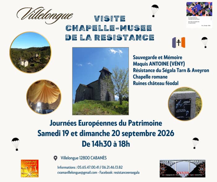 Illustration de l'événement : Visite libre de la chapelle du musée de la Résistance, site de Villelongue