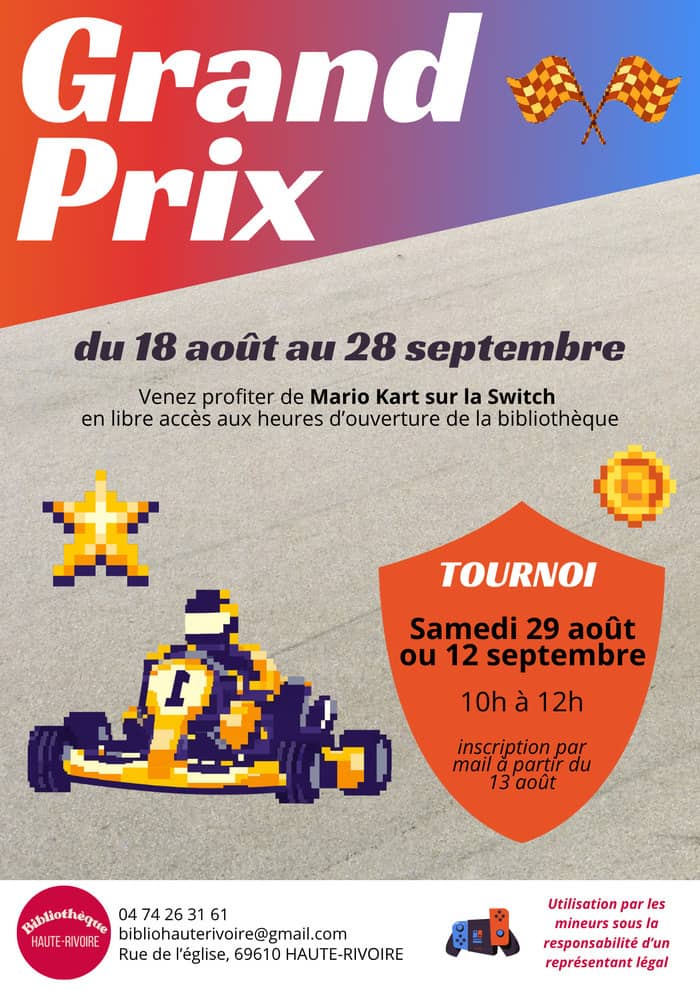 Illustration de l'événement : Mario Kart à la bibliothèque de Haute-Rivoire