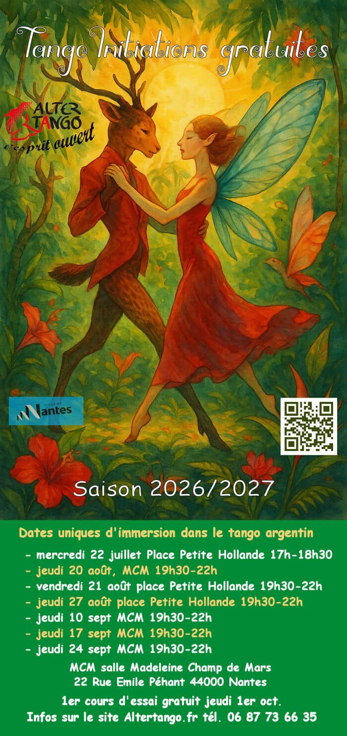 Illustration de l'événement : Les Initiations de tango gratuites de Madeleine Champ de Mars