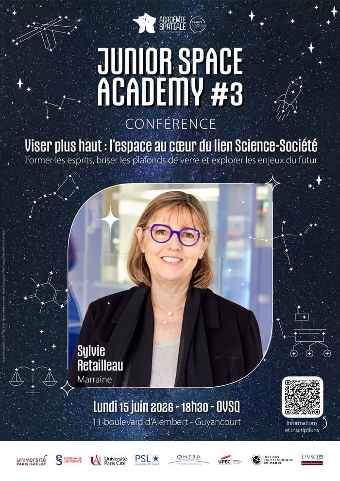 Illustration de l'événement : Conférence de Sylvie Retailleau : Viser plus haut : l’espace au cœur du lien science-société