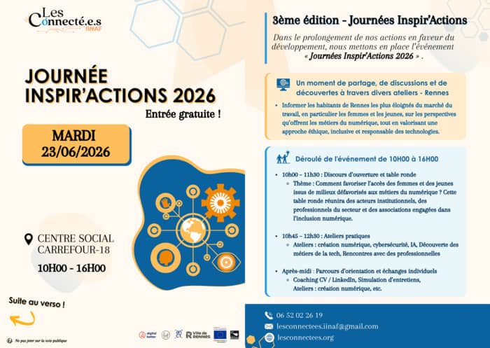 Illustration de l'événement : Journée Inspir'Actions 2026 — Numérique, emploi & orientation | Les Connectées IINAF