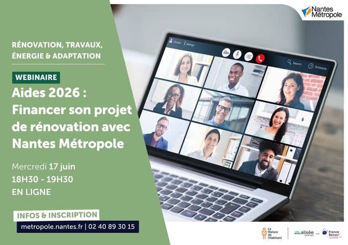 Illustration de l'événement : [Webinaire] Aides financières 2026 : Financer son projet de rénovation avec Nantes Métropole