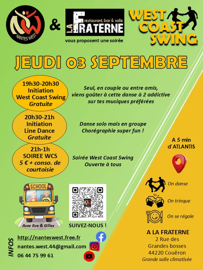 Illustration de l'événement : Initiations West Coast Swing & Line Dance + Soirée WCS