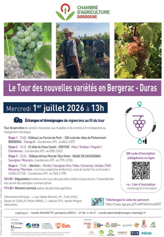Illustration de l'événement : Le Tour des nouvelles variétés en Bergerac-Duras mercredi 1er Juillet