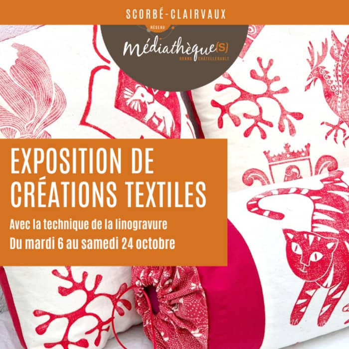 Illustration de l'événement : Créations textiles et linogravure : exposition