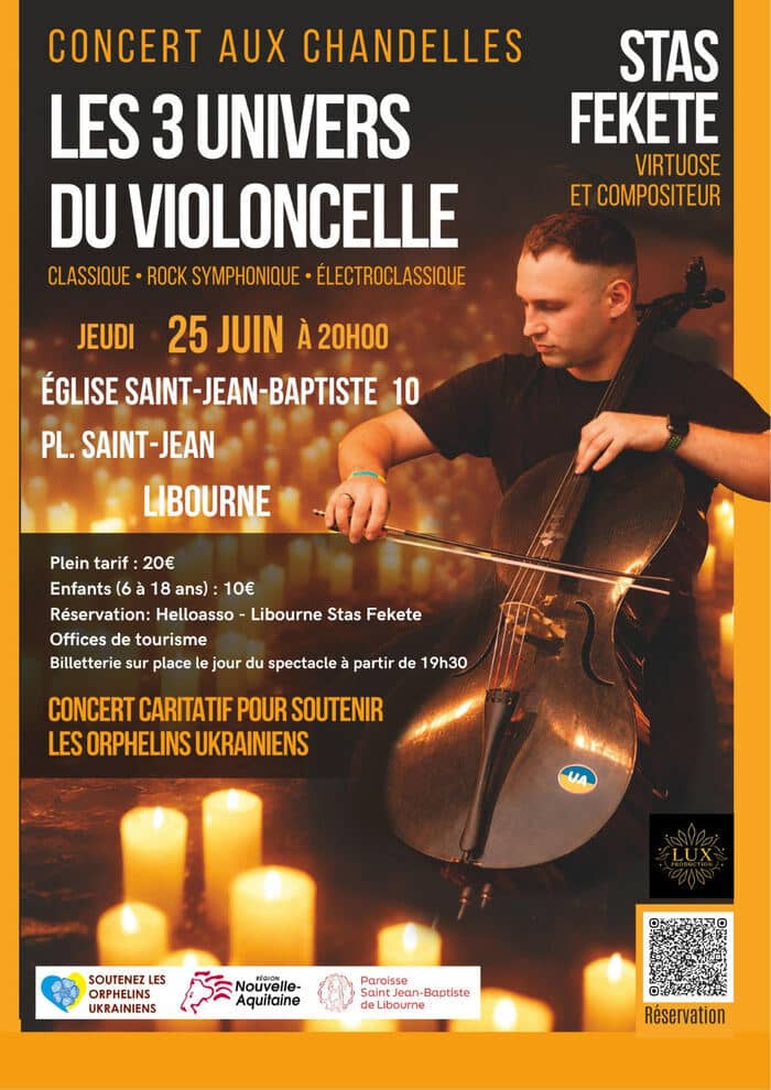 Illustration de l'événement : Concert caritatif « Les 3 univers du violoncelle »