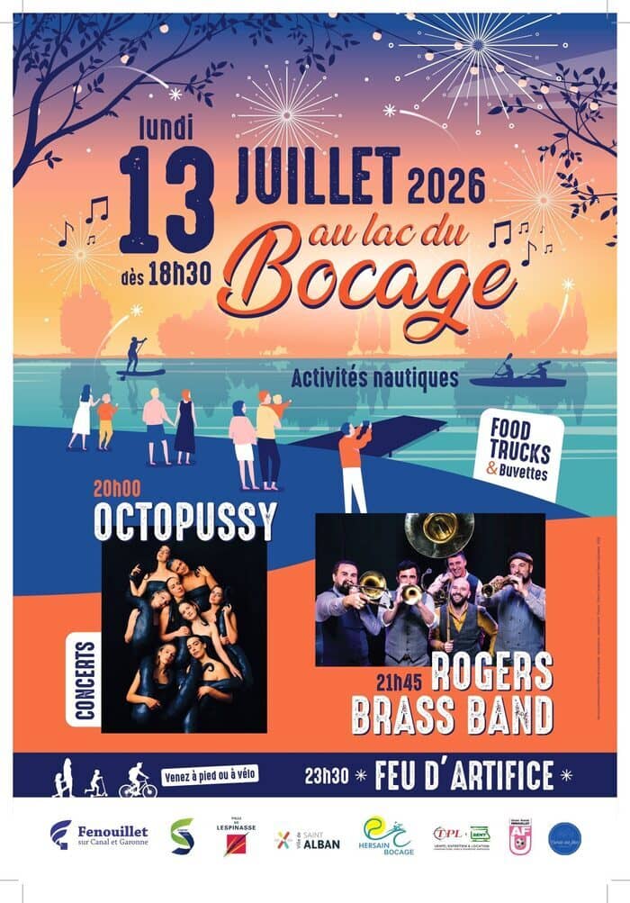 Illustration de l'événement : Fête nationale autour du lac du Bocage - Lundi 13 juillet