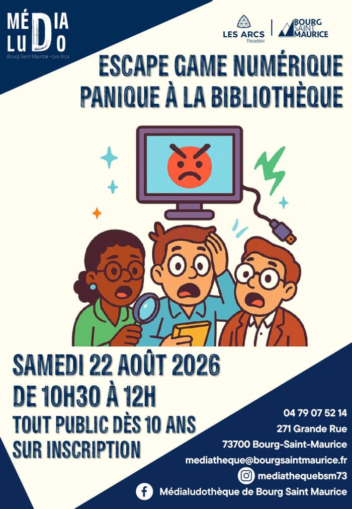 Illustration de l'événement : Escape game numérique : panique à la bibliothèque
