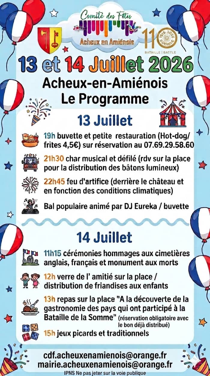 Illustration de l'événement : FESTIVITÉS DU 13 ET 14 JUILLET