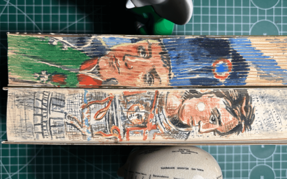 Illustration de l'événement : STAGE PEINTURE SUR TRANCHES DE LIVRES