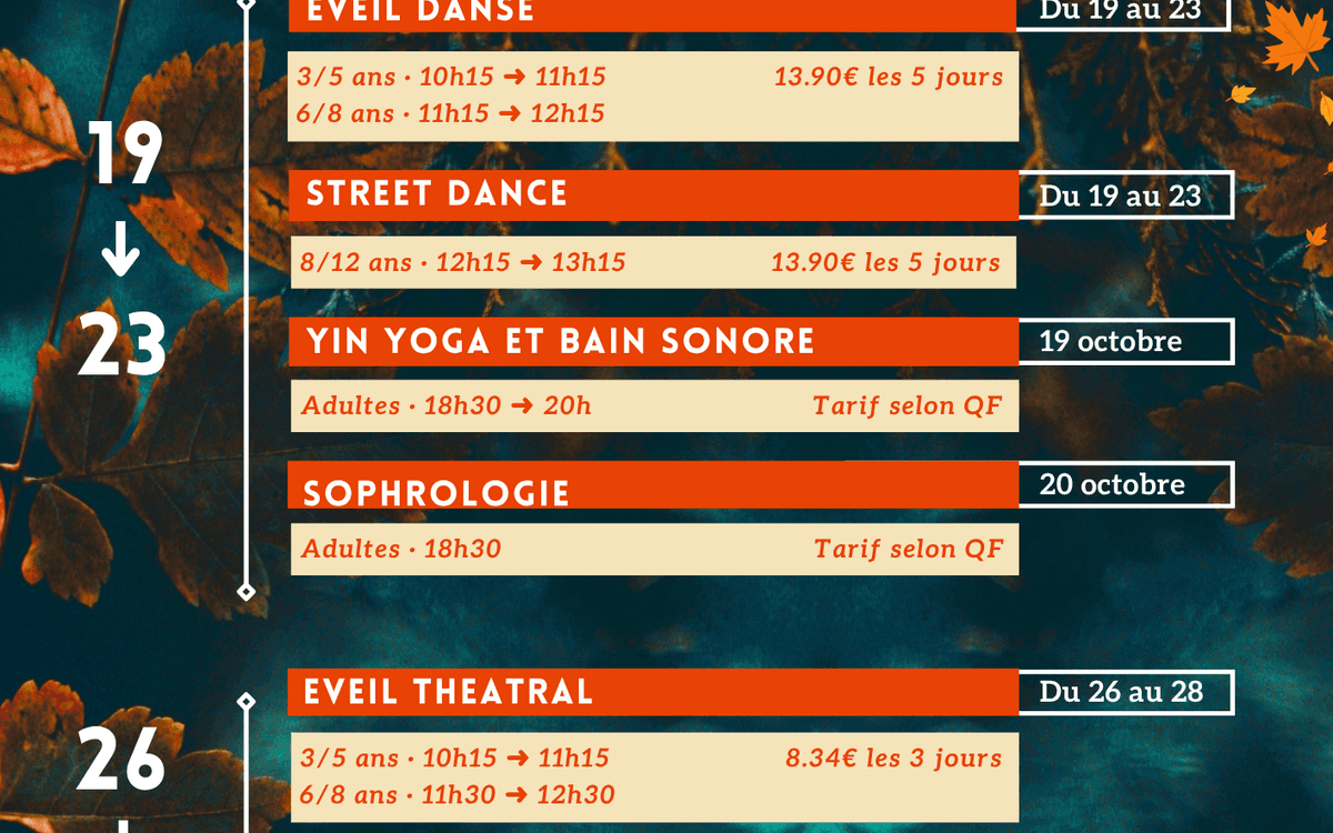 Illustration de l'événement : Stages | Les vacances d'automne 2026