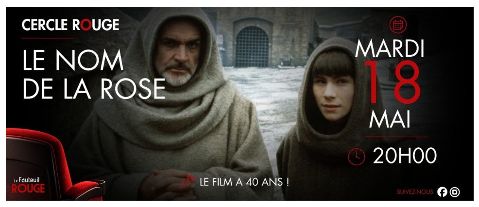 Illustration de l'événement : Cinéma - Le Cercle Rouge "Le nom de la rose"