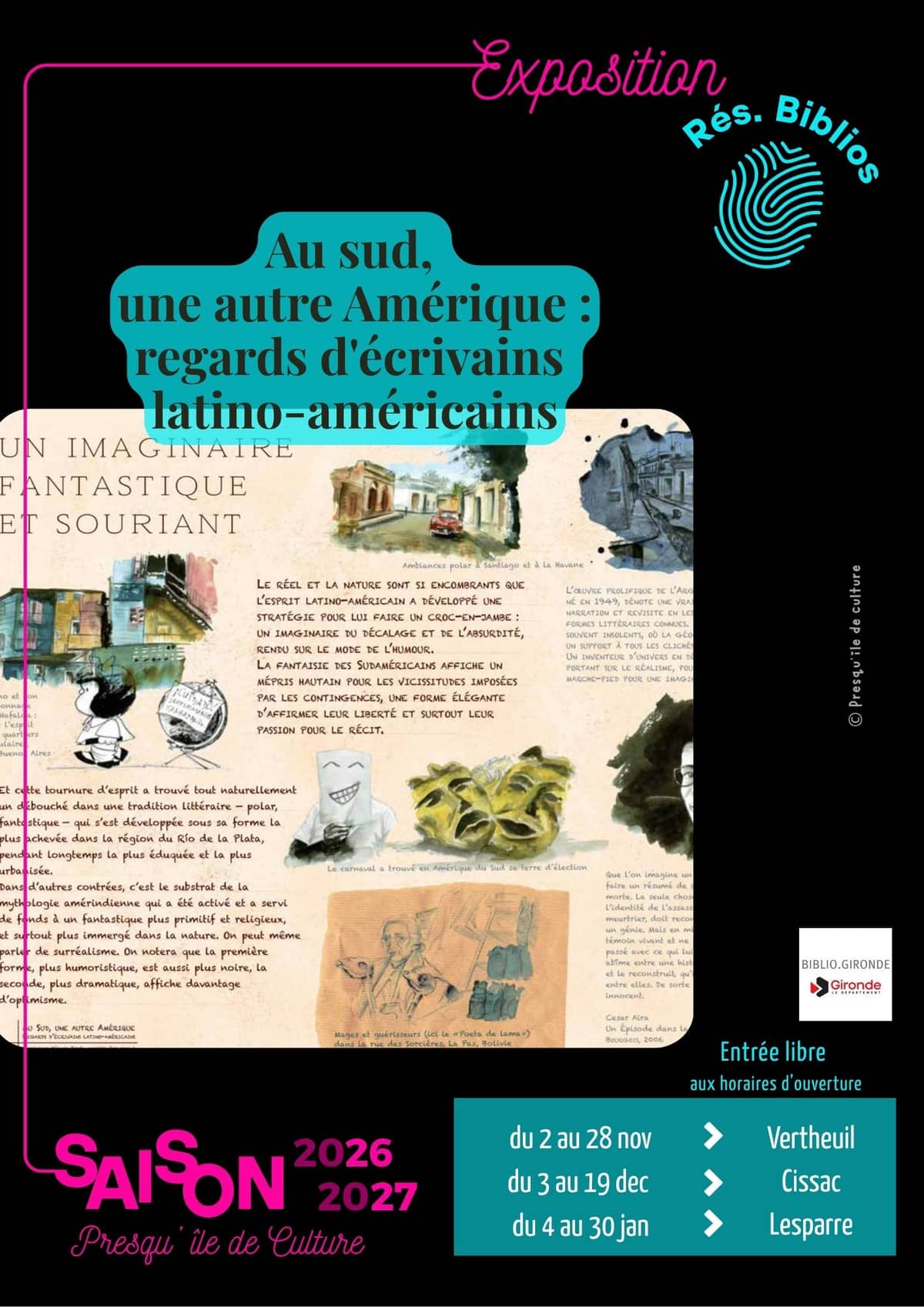 Illustration de l'événement : Expo Au Sud, une autre Amérique : regards d'écrivains latino-américains