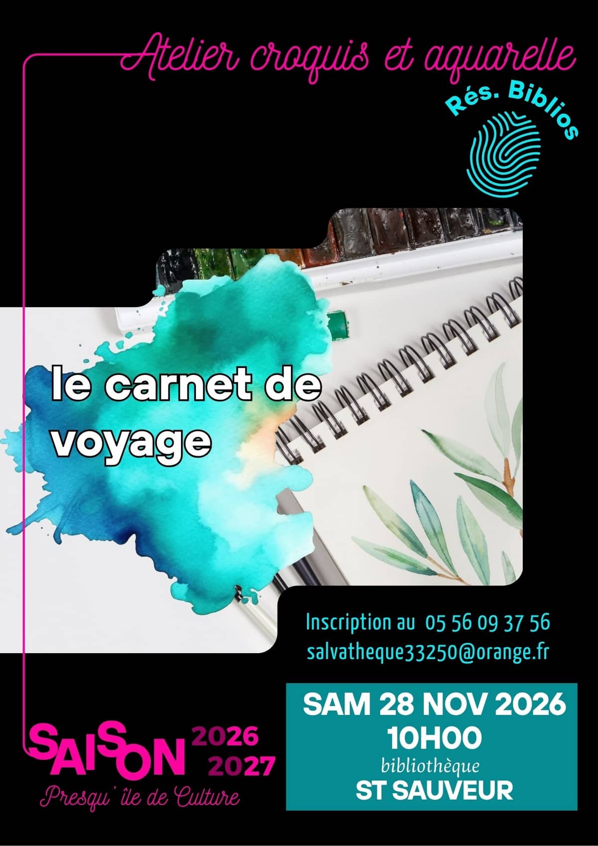 Illustration de l'événement : Atelier croquis et aquarelle : carnet de voyage
