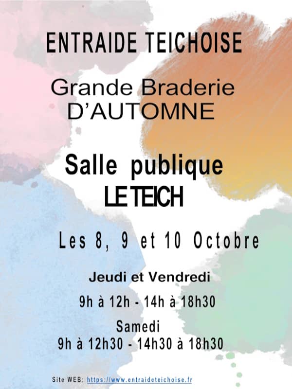 Illustration de l'événement : Grande Braderie d'automne de l'Entraide teichoise.