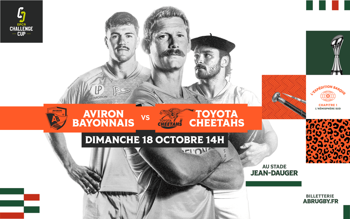Illustration de l'événement : Rugby coupe d'Europe Aviron Bayonnais rugby pro - Toyota Cheetahs