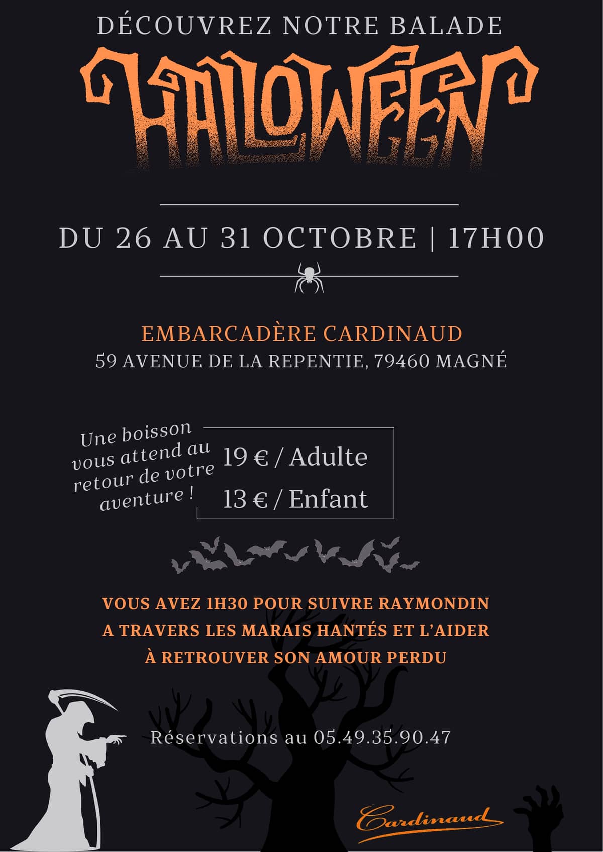 Illustration de l'événement : Balade en barque spécial Halloween - à Magné
