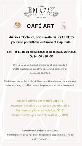 Illustration de l'événement : Ateliers artistiques au Bar le Plaza