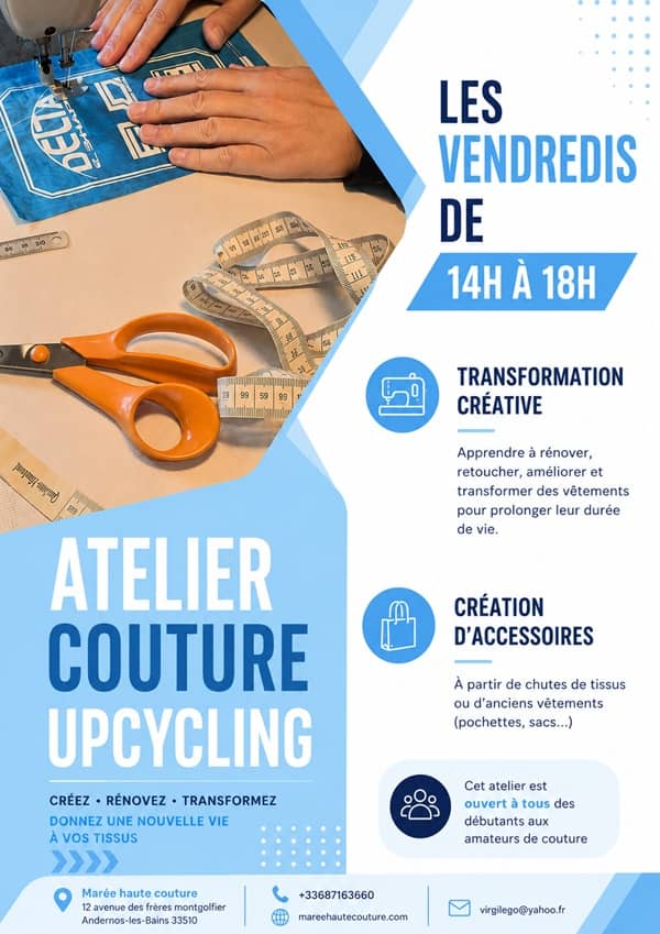 Illustration de l'événement : Atelier couture avec Marée Haute Couture