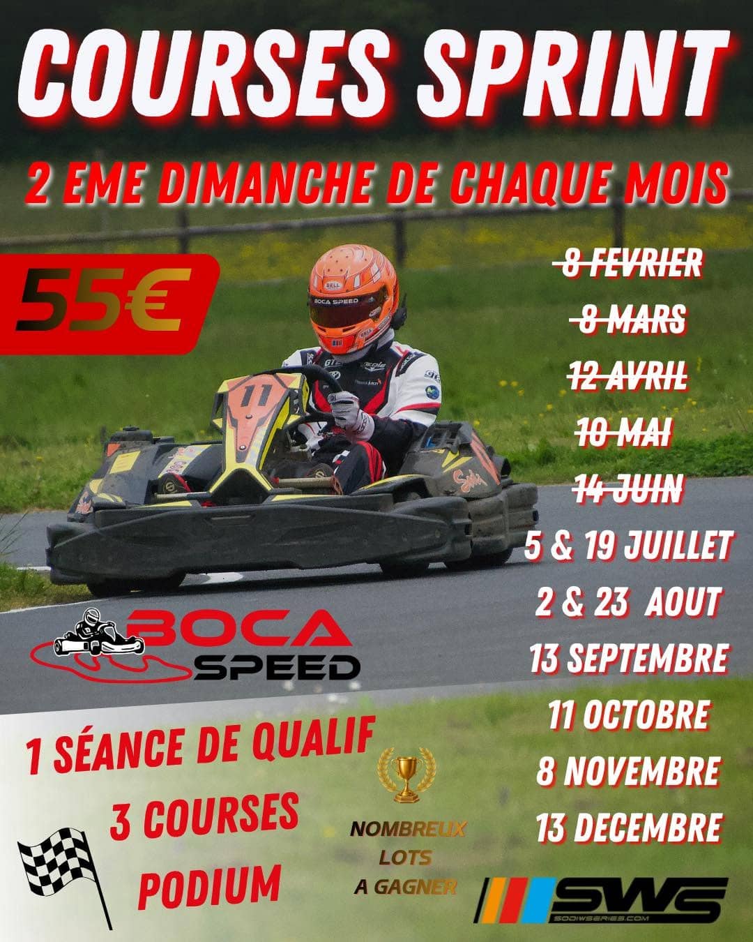 Illustration de l'événement : Courses sprint - Karting Bocaspeed