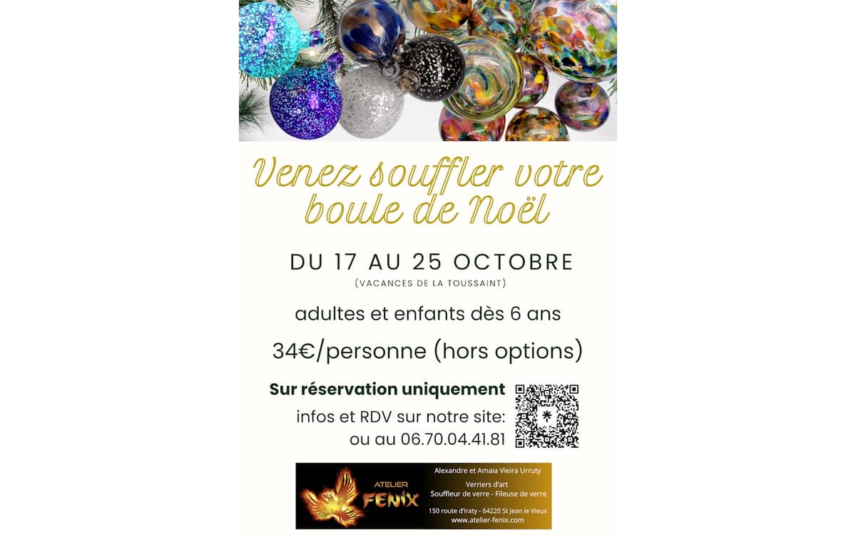 Illustration de l'événement : Venez souffler votre boule de Noël (sur réservation)