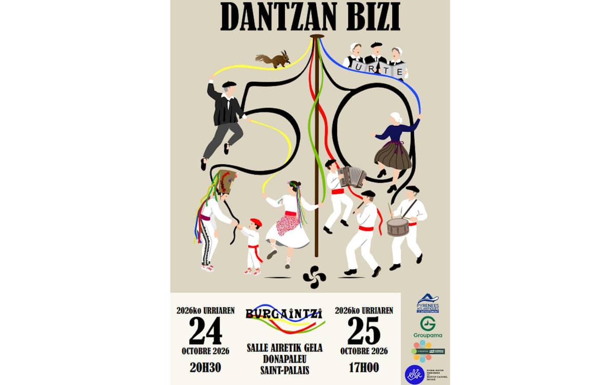 Illustration de l'événement : Spectacle de danses basques : 50 ans du groupe Burgaintzi "Dantzan Bizi"