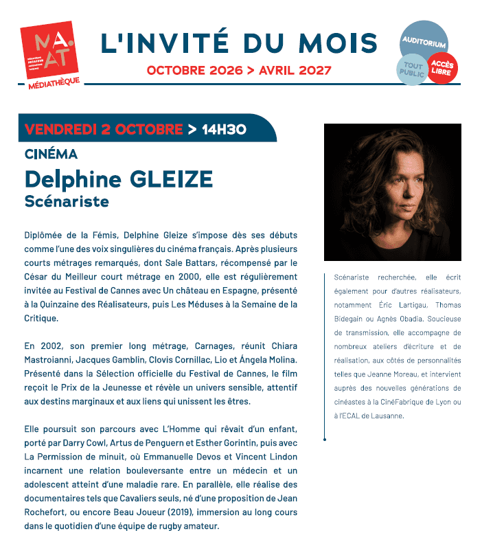 Illustration de l'événement : L'invité du mois : Delphine GLEIZE