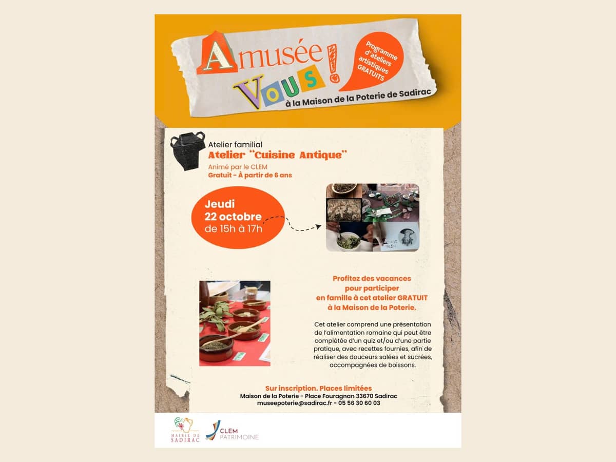 Illustration de l'événement : Atelier familial "Cuisine antique"