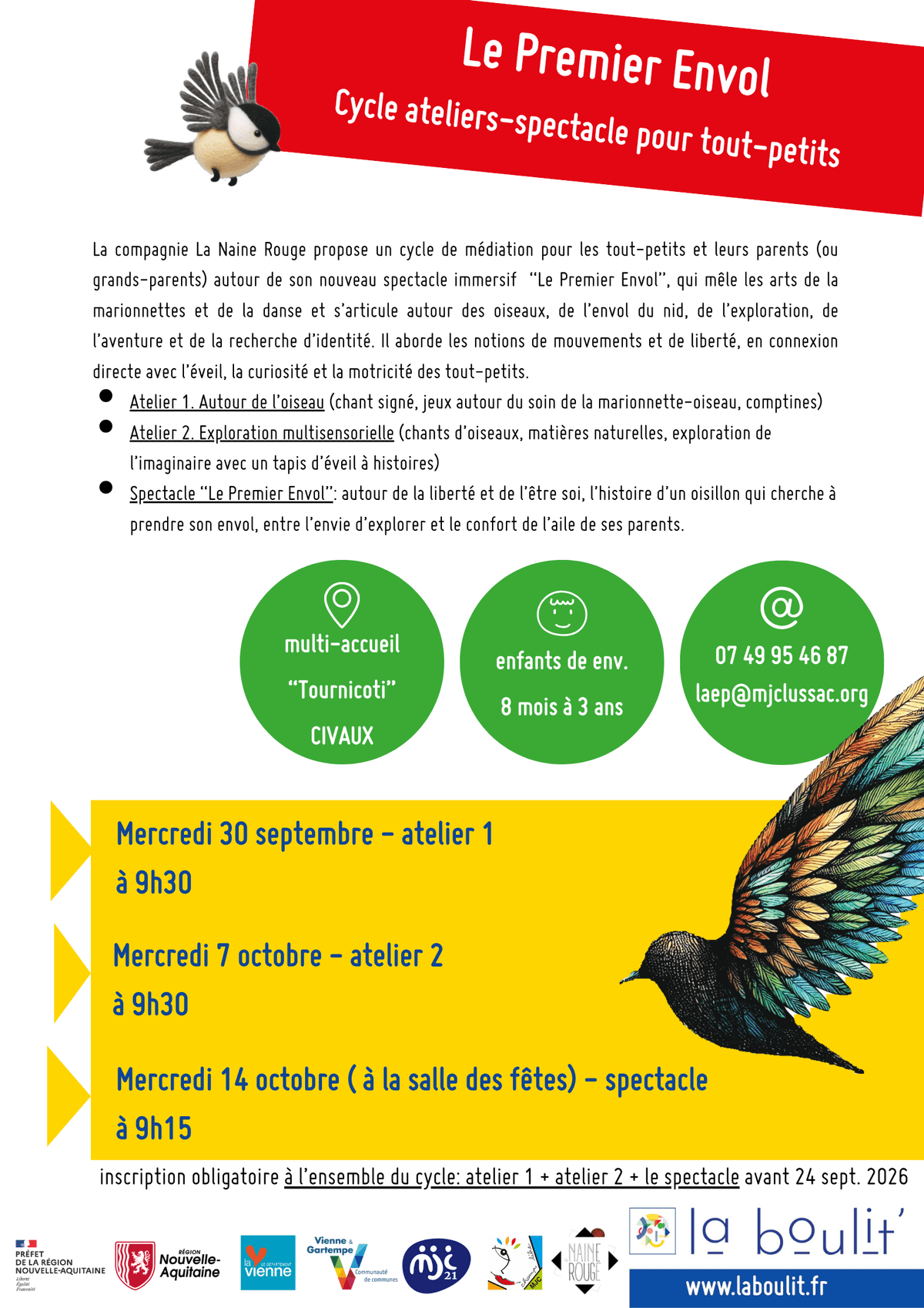 Illustration de l'événement : Cycle d'ateliers de médiation "Le Premier Envol"