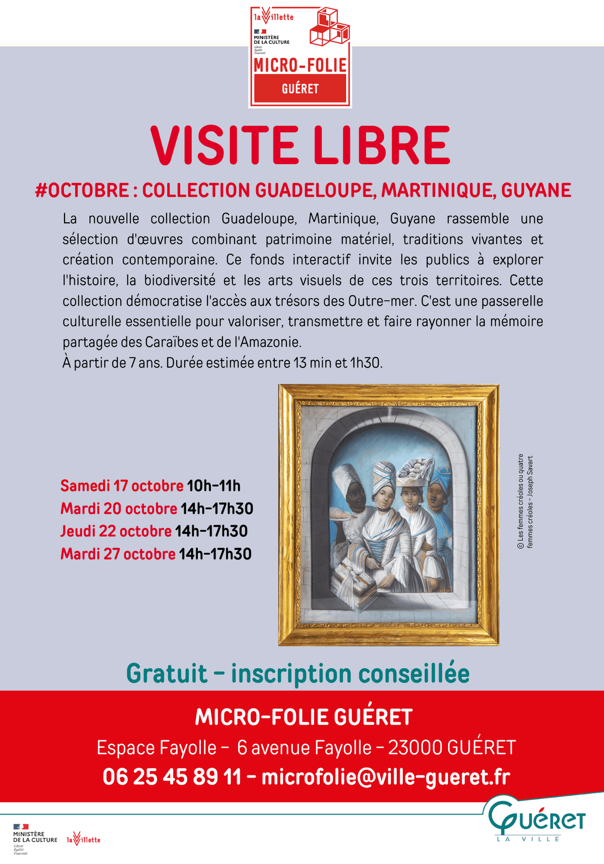Illustration de l'événement : Visite libre collection Guadeloupe, Martinique, Guyane