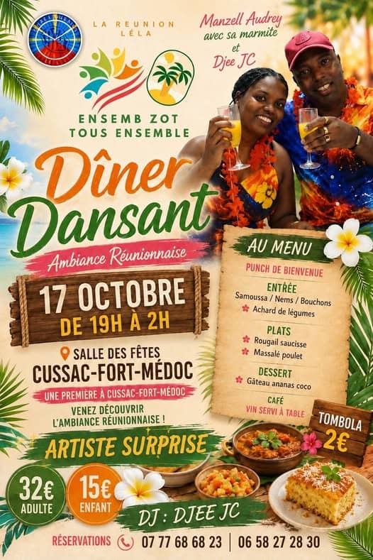 Illustration de l'événement : Dîner dansant ambiance Réunionnaise