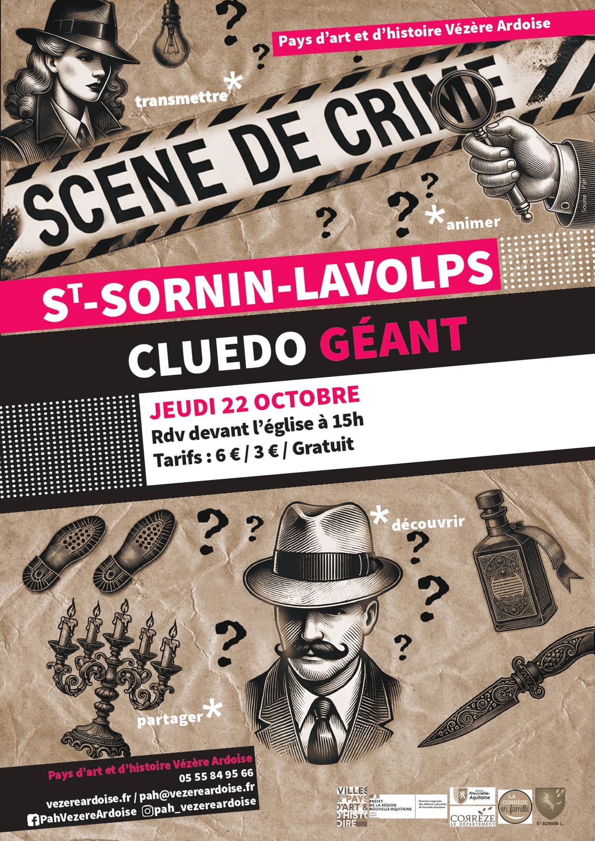 Illustration de l'événement : Cluedo géant à Saint-Sornin