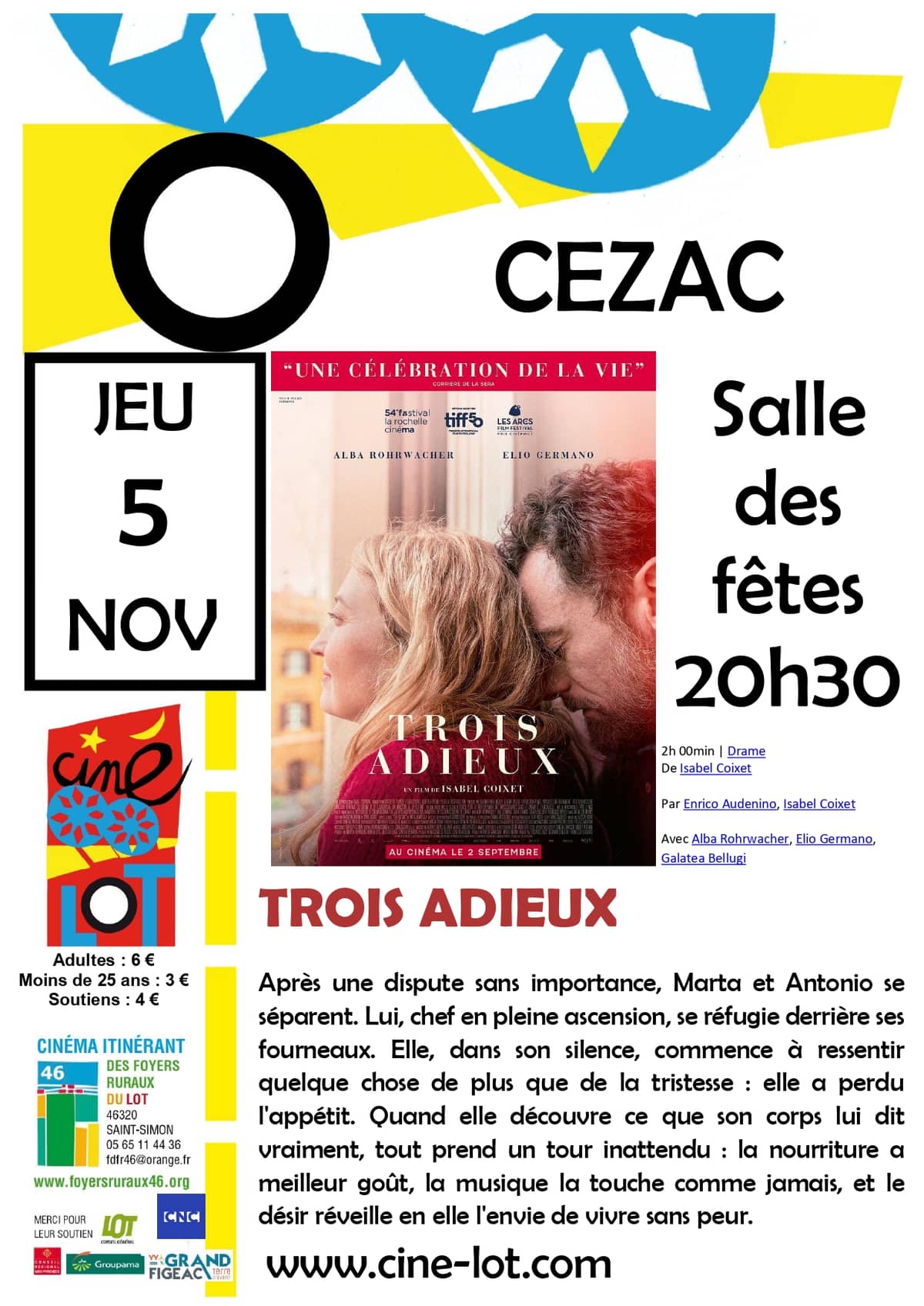 Illustration de l'événement : Ciné-Lot : "Trois adieux"