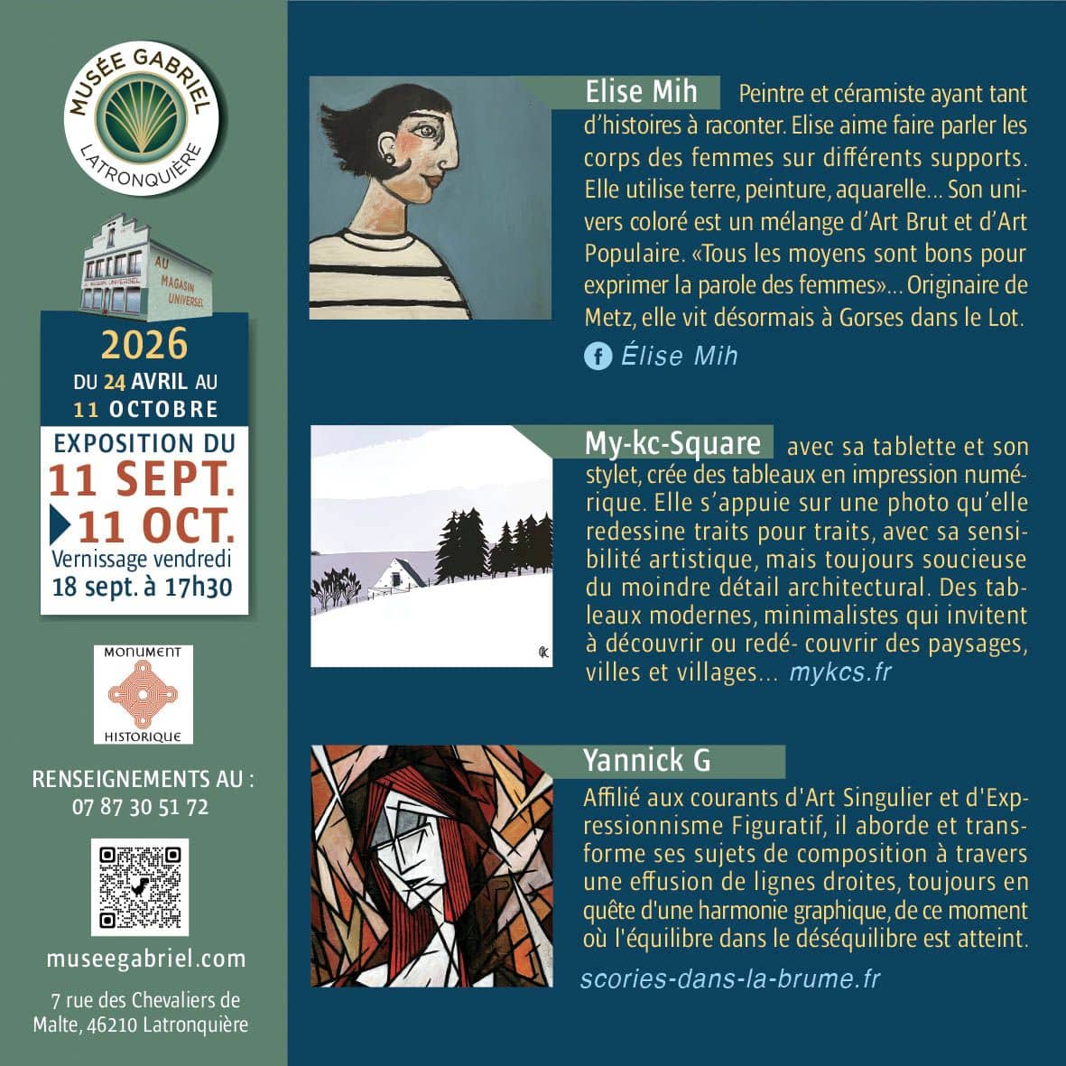 Illustration de l'événement : Exposition au Musée Gabriel à Latronquière