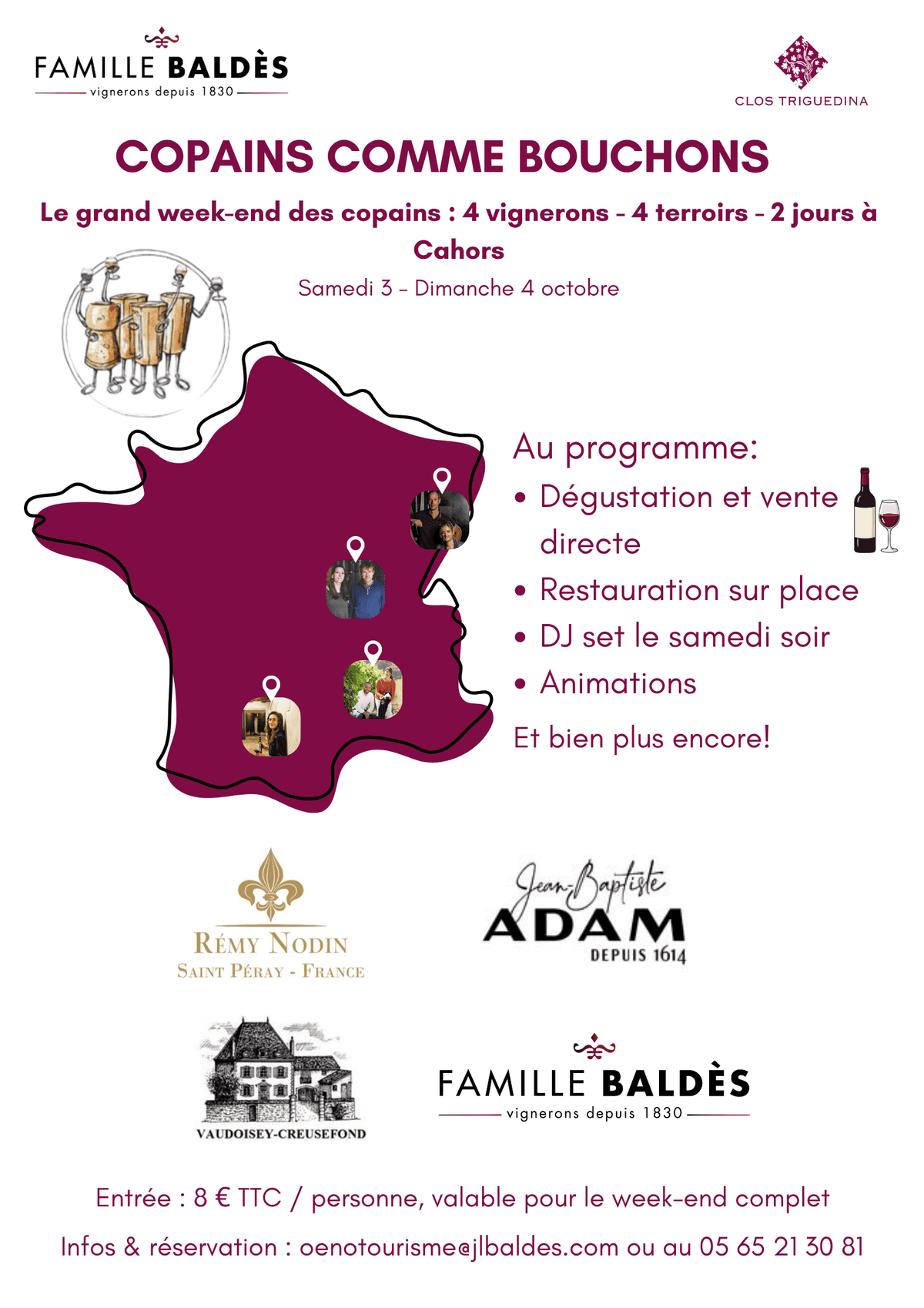 Illustration de l'événement : Copains comme bouchons au clos Triguedina