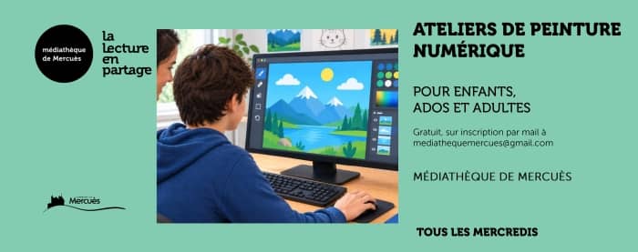 Illustration de l'événement : Atelier Peinture Numérique pour enfants à la médiathèque de Mercuès