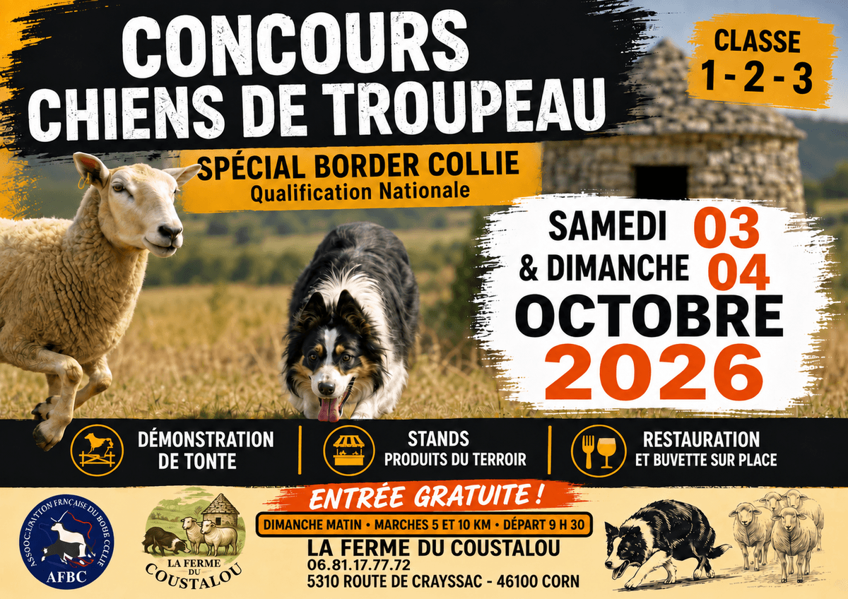 Illustration de l'événement : Marche de producteurs et concours de chiens de troupeau à Corn
