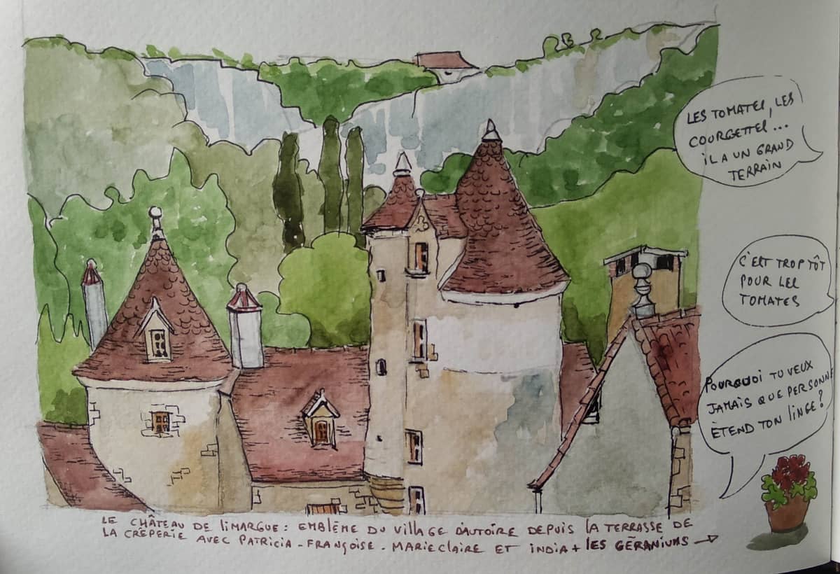 Illustration de l'événement : Festival Résurgence X - Atelier Croq'balade en Quercy - Stage Carnet de Voyage