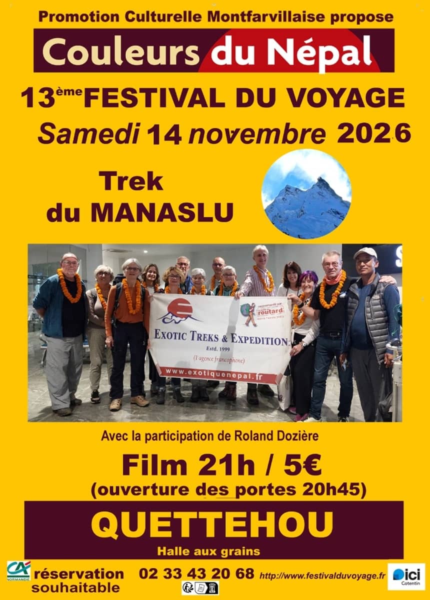 Illustration de l'événement : 13e Festival du voyage à Quettehou : film sur le Népal
