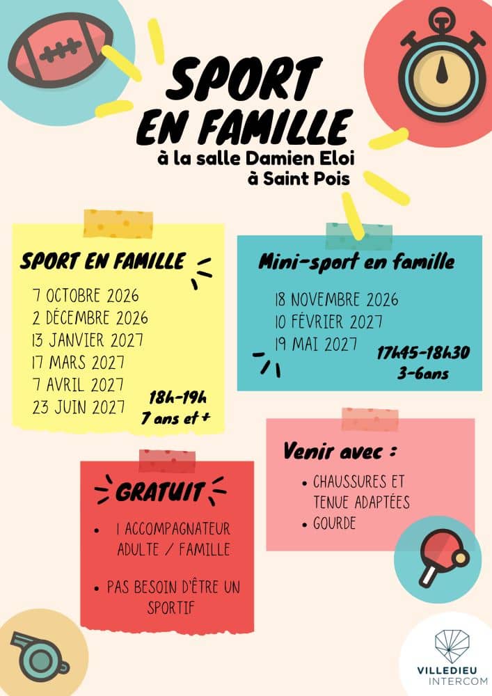 Illustration de l'événement : Sport en famille avec l'accueil de loisirs Villedieu Intercom