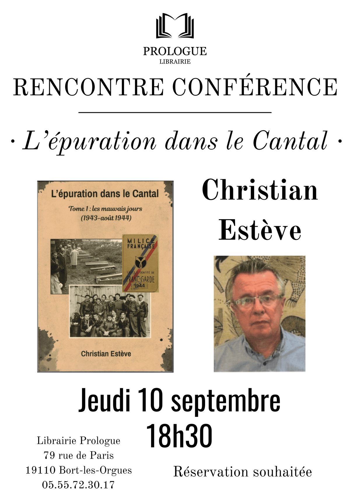 Illustration de l'événement : Rencontre Conférence - Christian Estève - L'épuration dans le Cantal